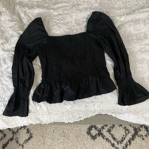 Boohoo black stretchy blouse